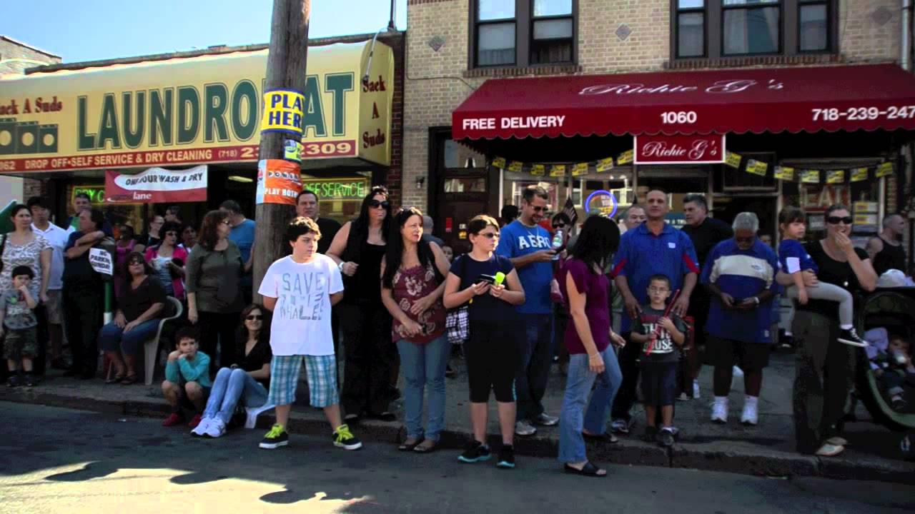 Waiting for the Columbus Day  Parade  Bronx 2011