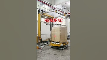 pallet wrapper with top sheet dispenser#palletwrapper#stretchwrapper#palletwrappingmachine