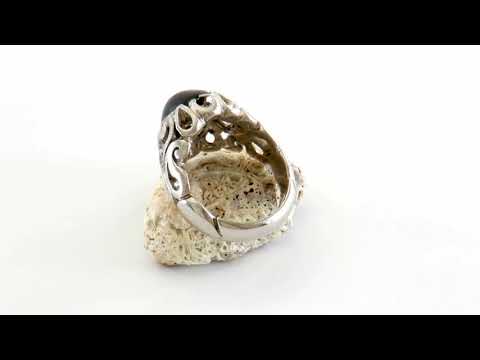 انگشتر اپال آتشین اتیوپی رکاب پولکی مردانه - کد 27393