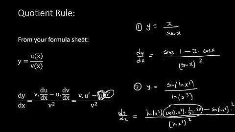 Differentiation Quotient Rule (MATHEMATICS N5)