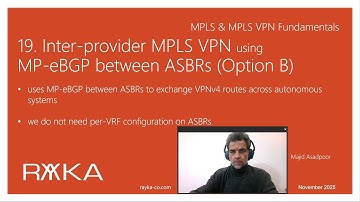 19. Inter-provider MPLS VPN using ​MP-eBGP between ASBRs