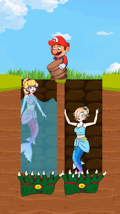 Download lagu Epic Water Challenge: Mario vs Waluigi in a Mermaid Showdown!