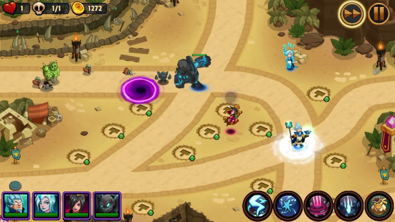 Realm Defense (World 3 Level 77 legendary mode using four heroes)