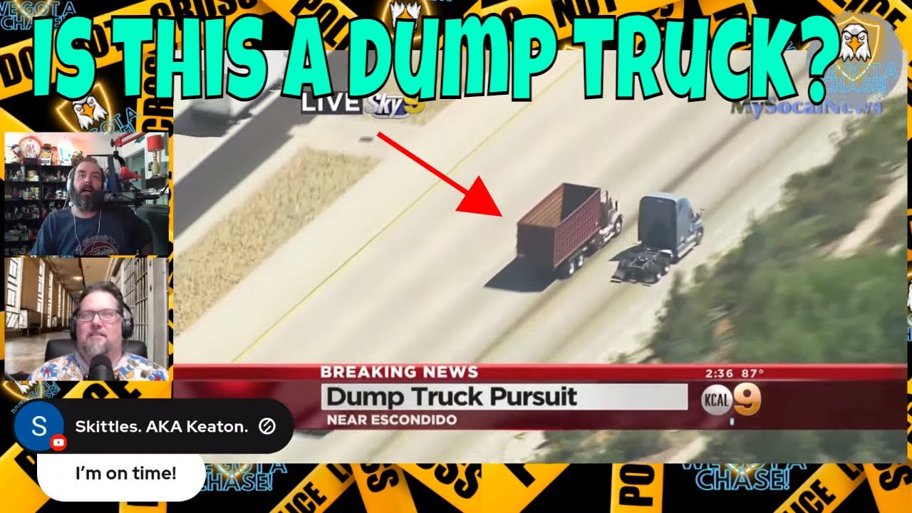 Stolen Dump Truck Police Chase in LA - YouTube