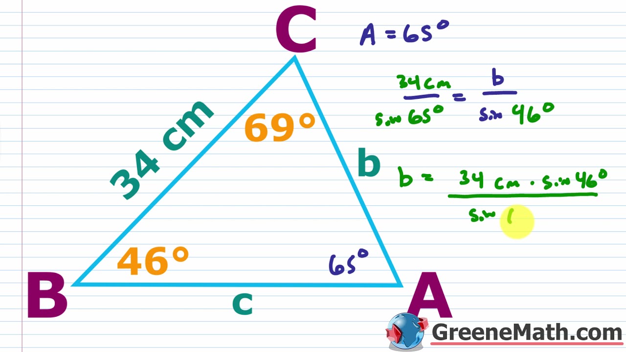 How to Use the Law of Sines (SAA) & (ASA) Using Sine to Calculate the