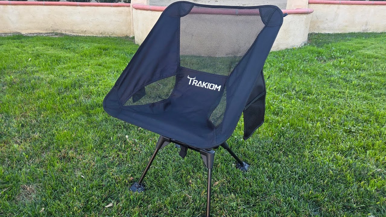 Складной походный стул Trakiom с поворотом на 360°, компактный и портативный стул для отдыха на п...