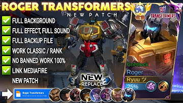Script Skin Roger Transformers - Grimlock No Password Full Effect & Voice | Patch Terbaru