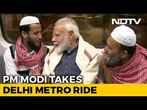 PM Modi Takes Metro Ride To ISKCON Temple