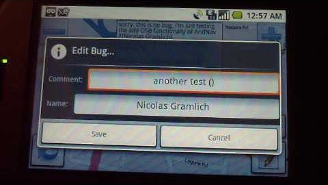 AndNav2 - OpenStreetBugs Screen