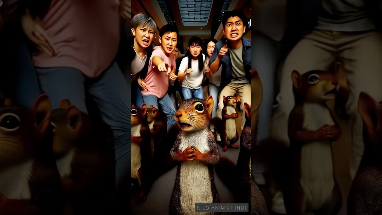 Squirrels make fun of the turtle