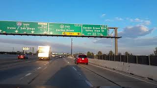 After traffic jam near los angeles we are on the freeway 22 to garden
grove.