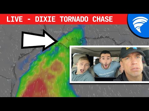 Live Tornado Chase in southern Dixie Alley continues