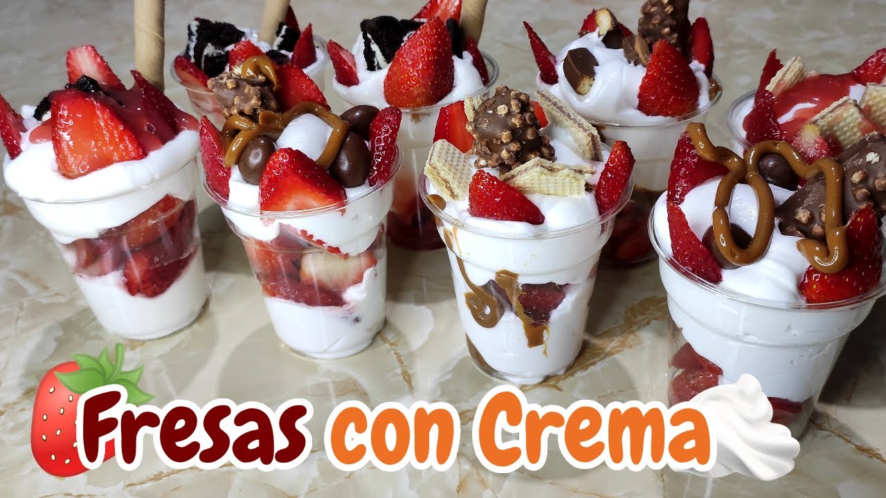 fresas-con-crema-para-vender-postres-en-vasos-youtube