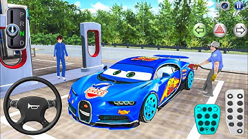 NEW Dinoco Lightning McQueen Refueling In Fuel Station - 3D Driving Class - gameplay Android ios