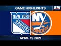 NHL Game Highlights | Rangers vs. Islanders – Apr. 11, 2021