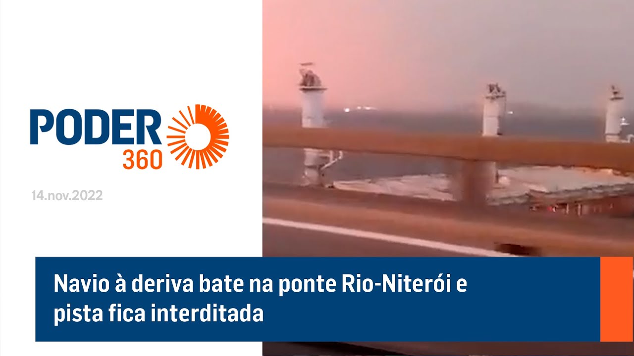 Navio à deriva bate na ponte Rio-Niterói e pista fica interditada