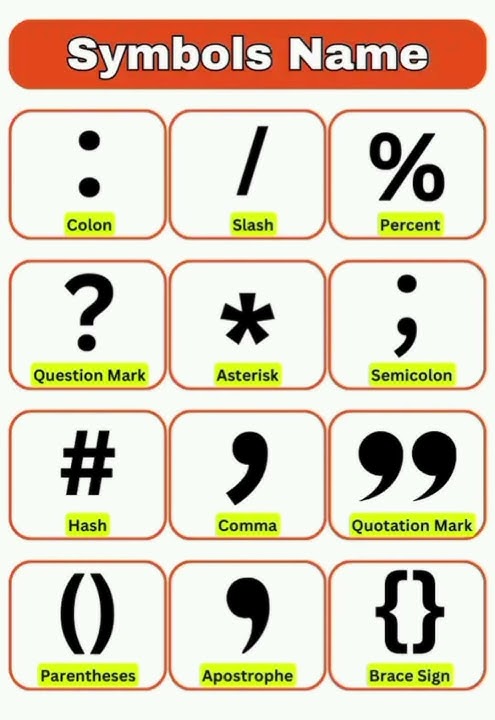 Symbol name #symbols #mathsymbols  #vocabulary #english