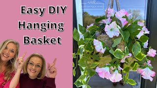 How to Make a Hanging Basket with Flowers - Super Cute & Easy!