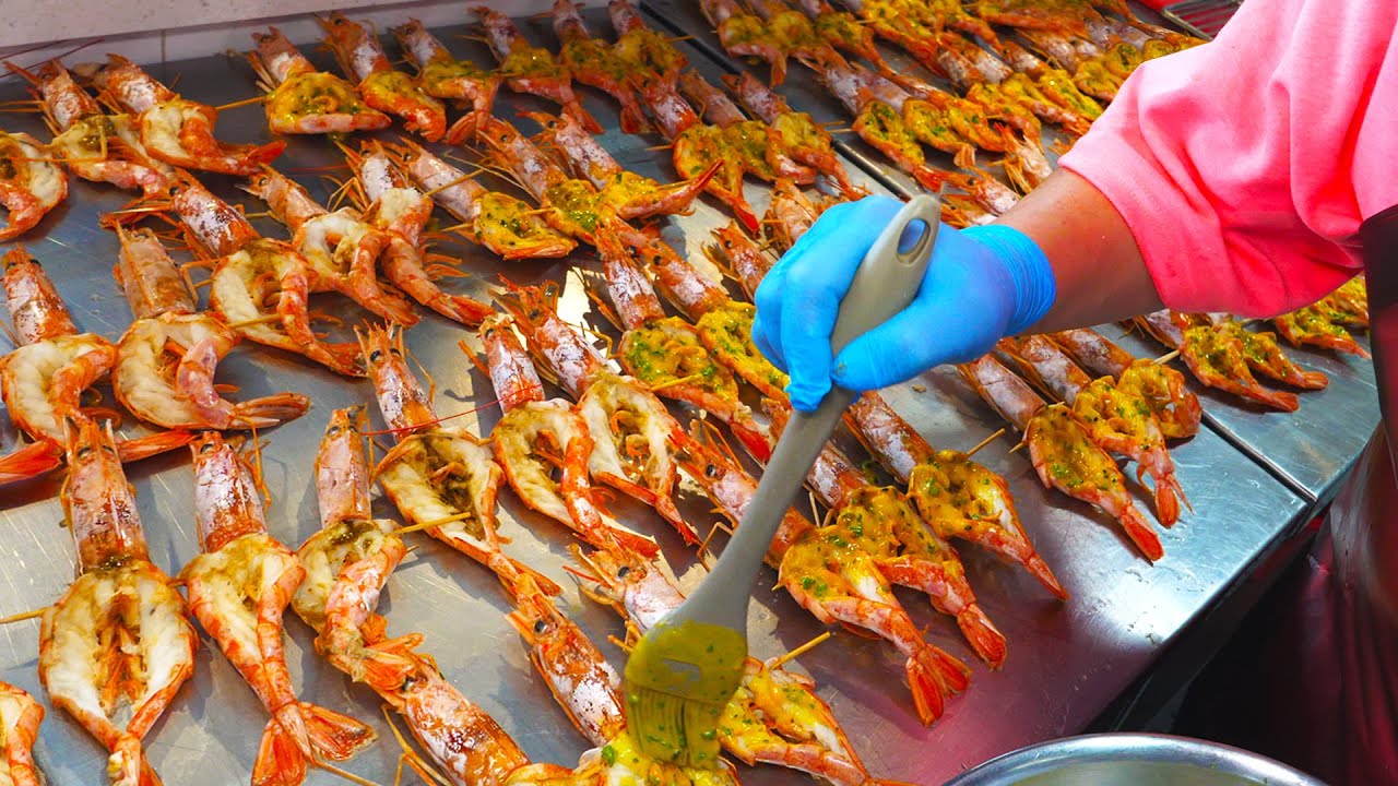 싱싱합니다! 활새우 소금구이와 치즈 새우구이 / Grilled fresh shrimp (salt-grilled, cheese-grilled)