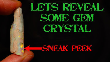 How To Cut An Opal Belemnite With Sand Issues. Opalized Fossil From Opal Empire & Jewellery.