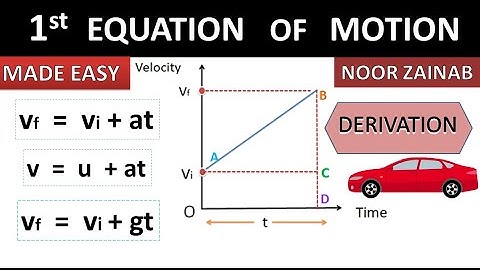 How to derive First Equation Of Motion ? DERIVATION by Graphical Method | Physics | Noor Zainab