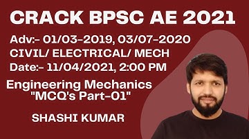 BPSC AE 2021 ENGINEERING MECHANICS (MCQ