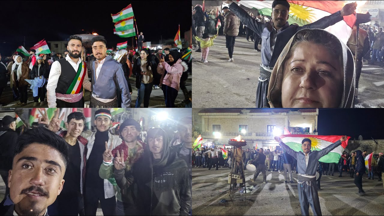 ايقاد شعله نوروز في بعدينو)(NEWROZ pirozbe)