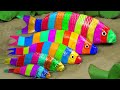 Stop Motion ASMR  | Crocodile hunting with koi catfish and eel | 스톱모션 Primitive cooking experiment