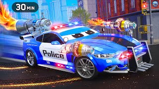 Police Car Transformation: Mustang GT Rocket Boosters & Blasters | High-Speed Pursuit! | Road Rages