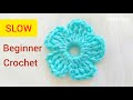 How to crochet a simple flower i step by step crochet flower tutorial for beginners