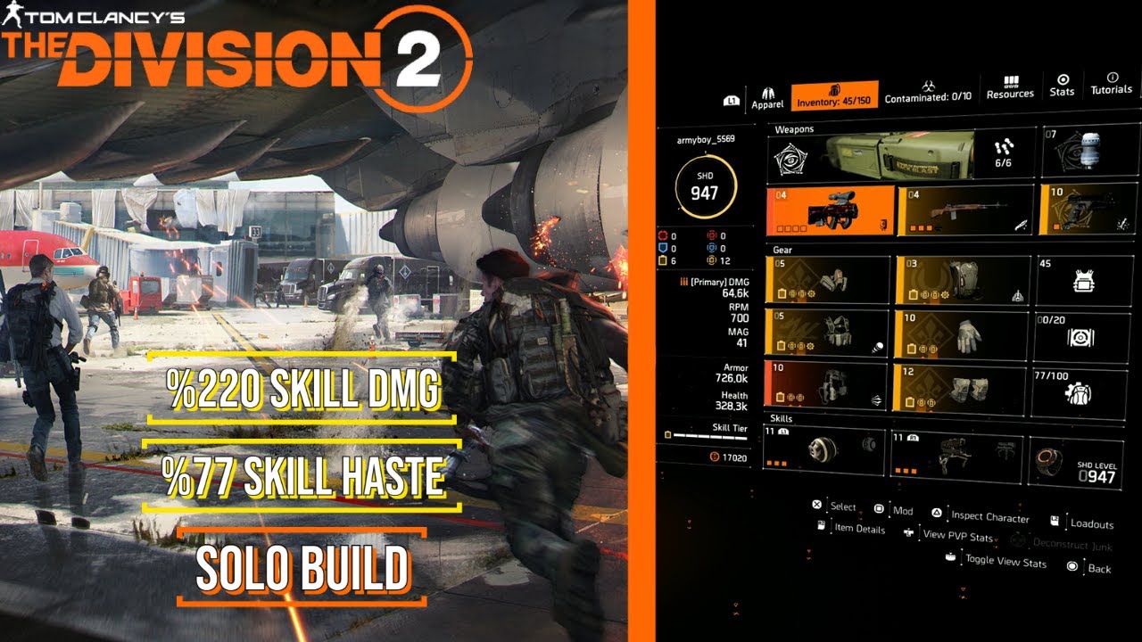 Tom Clancy's The Division 2 SOLO PVE SKILL BUILD YouTube