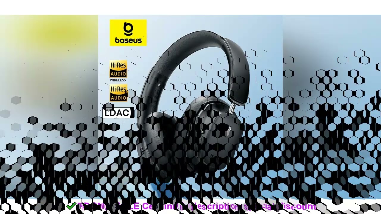 Baseus ANC Wireless Headphone Hi-Res LDAC Headset Bluetooth 5.4 BISA Pro Spatial Audio 50mm Driver O