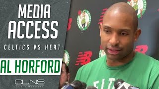 Al Horford Previews Celtics vs Heat Game 5, REACTS to Gabe Vincent Being OUT