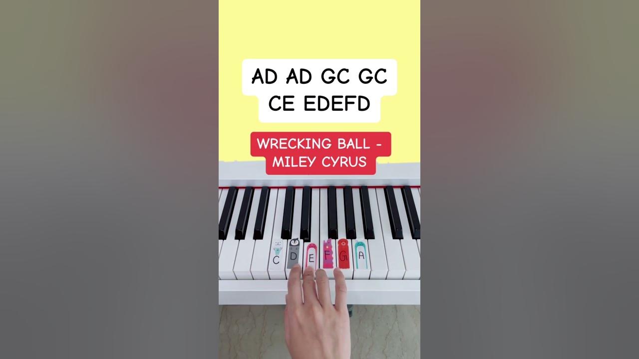 Wrecking Ball - Miley Cyrus (Piano Tutorial) #wreckingball #wreckingballmileycyrus #easypiano
