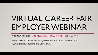 Virtual Career Fair Employer Webinar