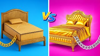 From Budget to Billionaire DIY Crafts ✂️ We Created Secret Rooms! 🔑