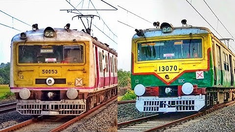 Different Model & Different Livery Speedy Colourful EMU Local Trains Speeding in Big Curve | ER