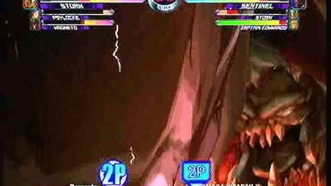 MvC2 Online (360): Brett (MSP) vs Omega Weapon X (Storm/Sent/Cap) 13 .:6.2.10:.
