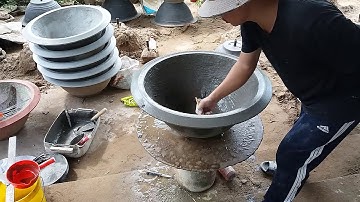 KỸ THUẬT QUAY MIỆNG CHẬU XI MĂNG, QUAY MIỆNG CHẬU 6 TẤC LỌT LÒNG