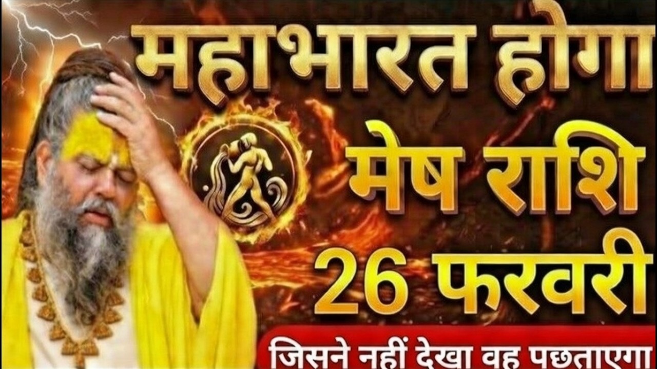 26 फरवरी मेष राशि हादसा होने वाला है! चेतावनी जरूर देखो,, राशि 2026 #astrology