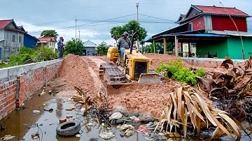 Wonderfull New Project! Landfill by Skill Driver Dozer Push Soil with 5Ton Truck to Build New House
