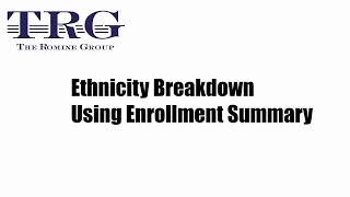 Powerschool Tips:  Ethnicity Breakdown Using Enrollment Summary