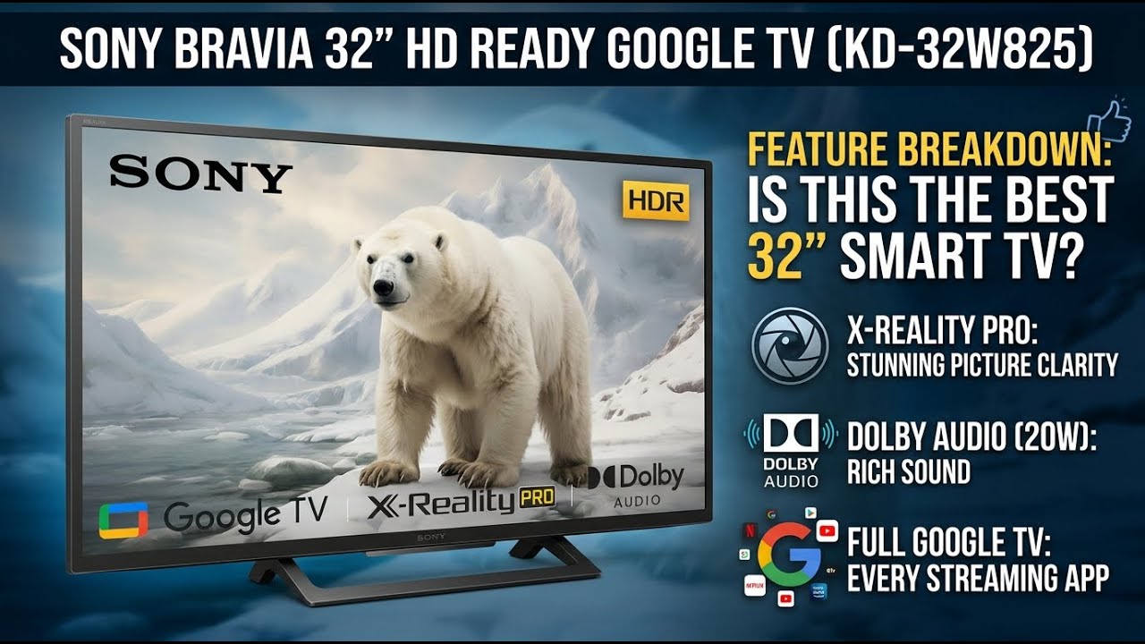 Sony BRAVIA 32 Inch HD Ready Smart Google TV Full Detailed Review