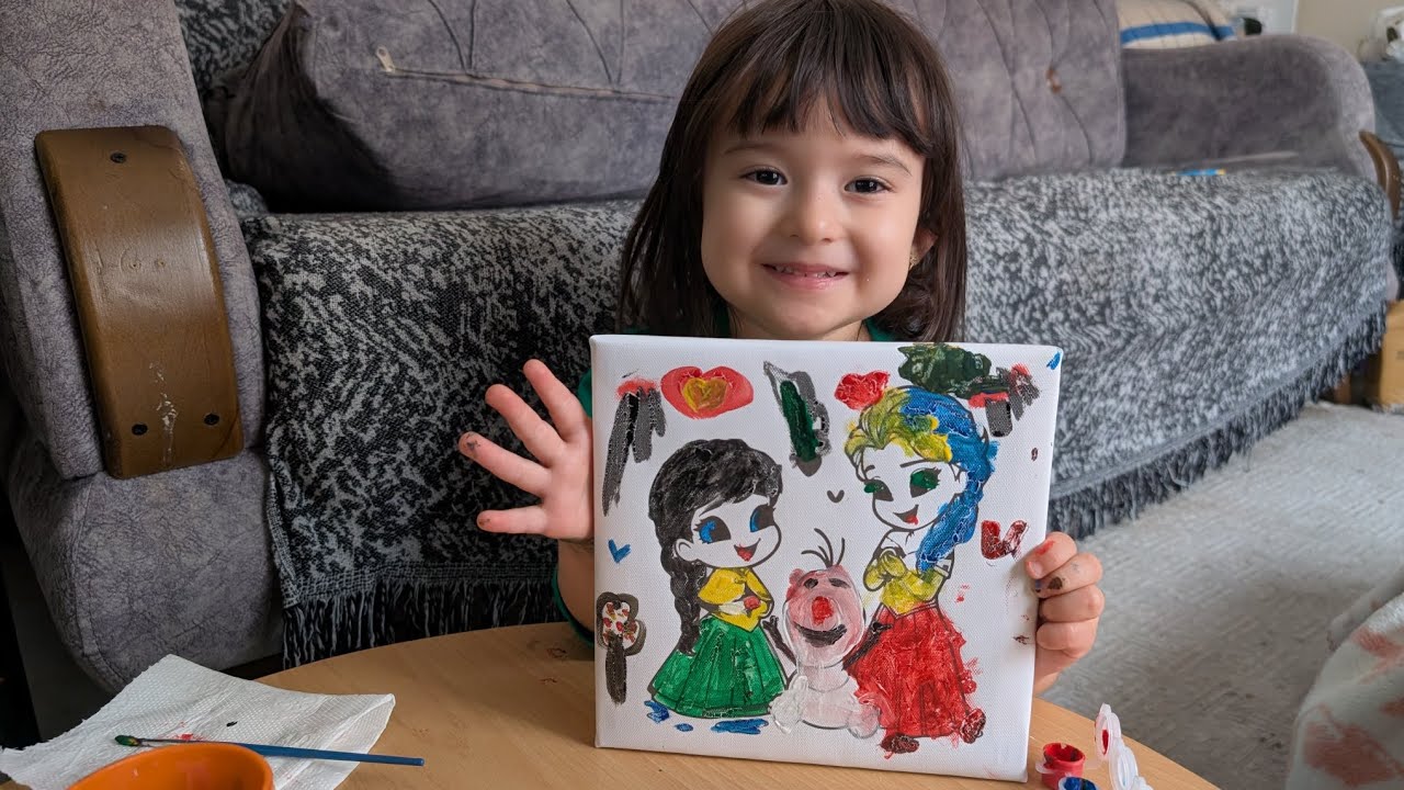 Hatice ile sulu boya tablosu yaptık , Hatice'nin kullandığı renkleri Merak ediyor musunuz#keşfet 