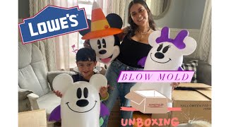 Lowes Mickey Minnie Ghost Halloween 2023 Blow Molds unboxing Candy Corn