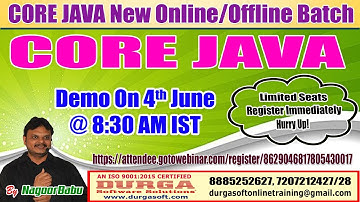 CORE JAVA Online Training in DURGASOFT