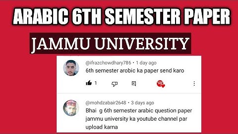 Arabic Paper 6th semester 2022/jammu university//@Aspirantstricksandtechniques