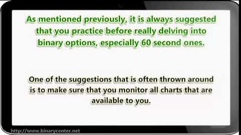 60 Second Binary Options Strategy Indicators Signals
