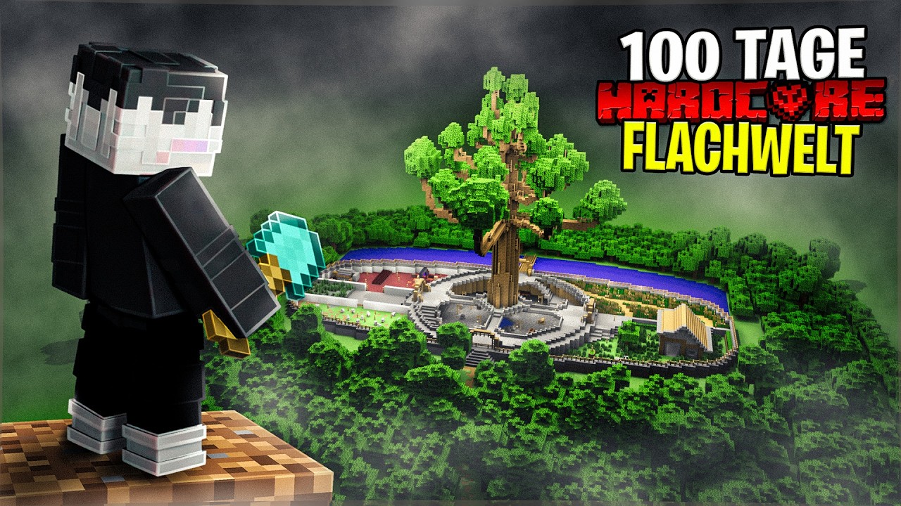 Ich überlebe 100 Tage in Minecraft HARDCORE auf einer KOMPLETT FLACHEN Welt