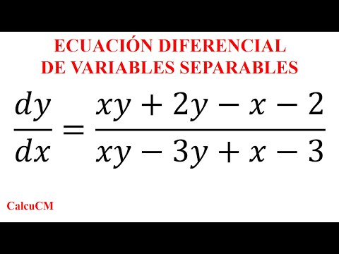 dy/dx=(xy+2y-x-2)/(xy-3y+x-3);Ecuación Diferencial Var.Sep.